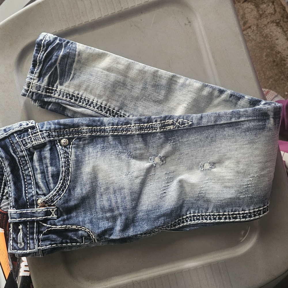 Stylish Distressed Blue Jeans